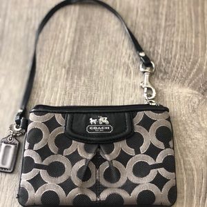 Coach wristlet black/grey